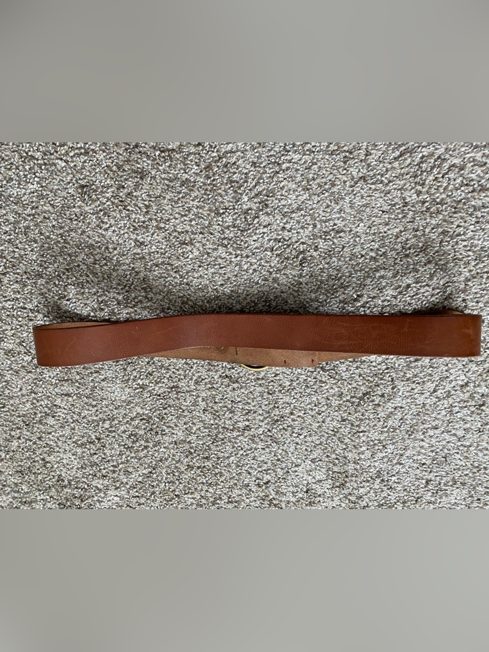 VTG Lauren Ralph Lauren Tan brown leather Ring Belt equestrian Gold Buckle XL - Picture 7 of 9